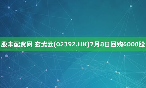 股米配资网 玄武云(02392.HK)7月8日回购6000股